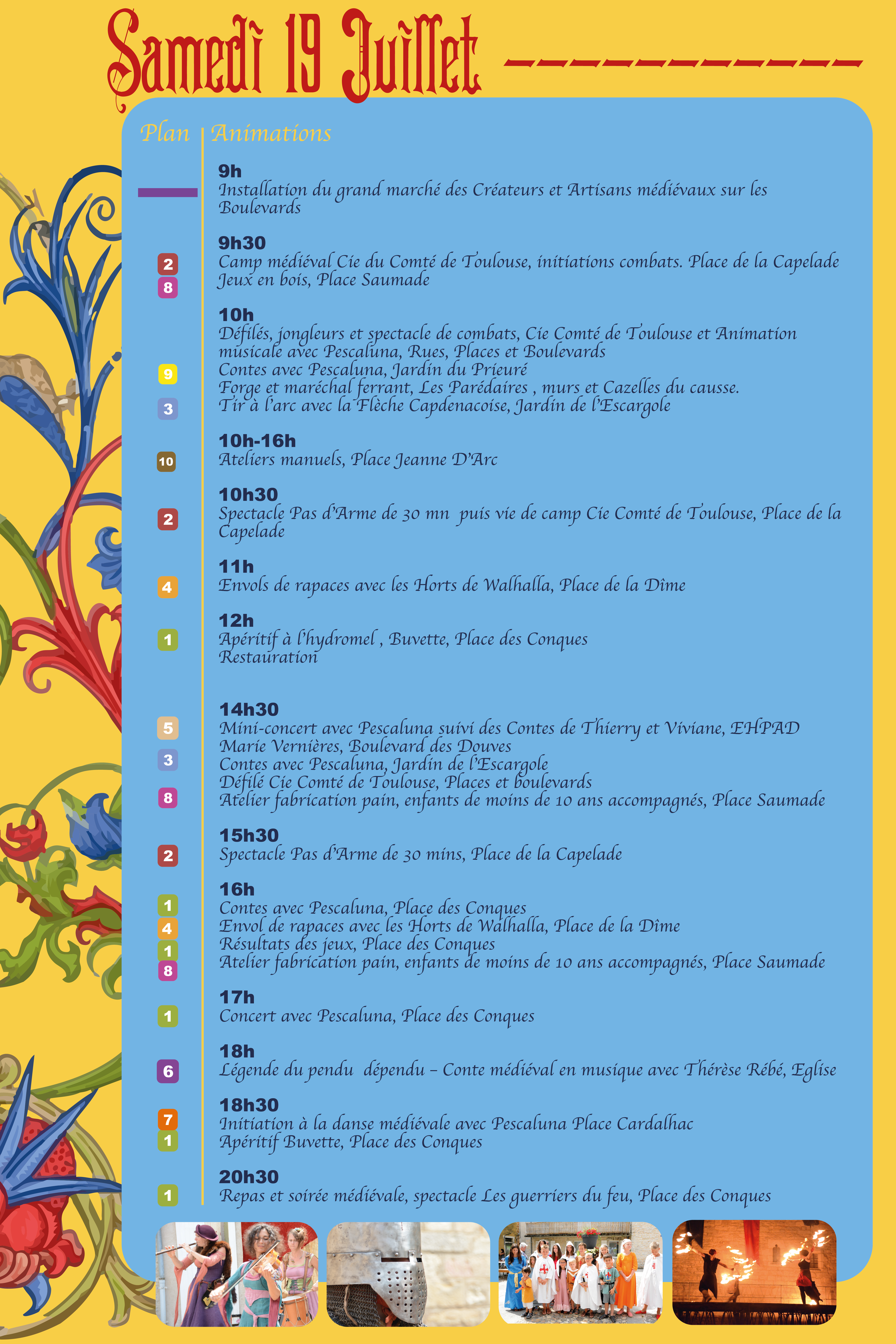 Programme de la fête médiévale Villeneuve 