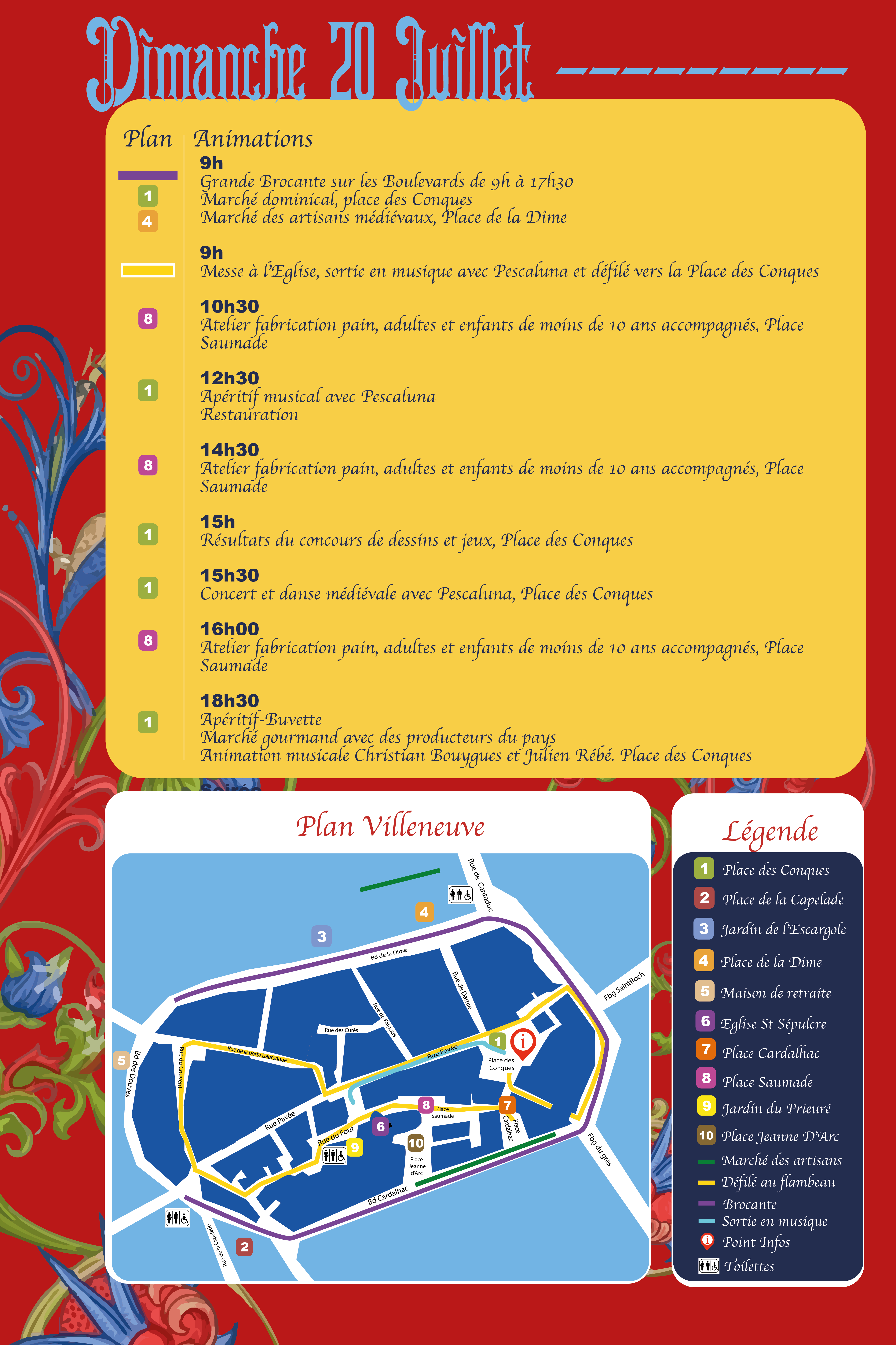 Programme de la fête médiévale Villeneuve 